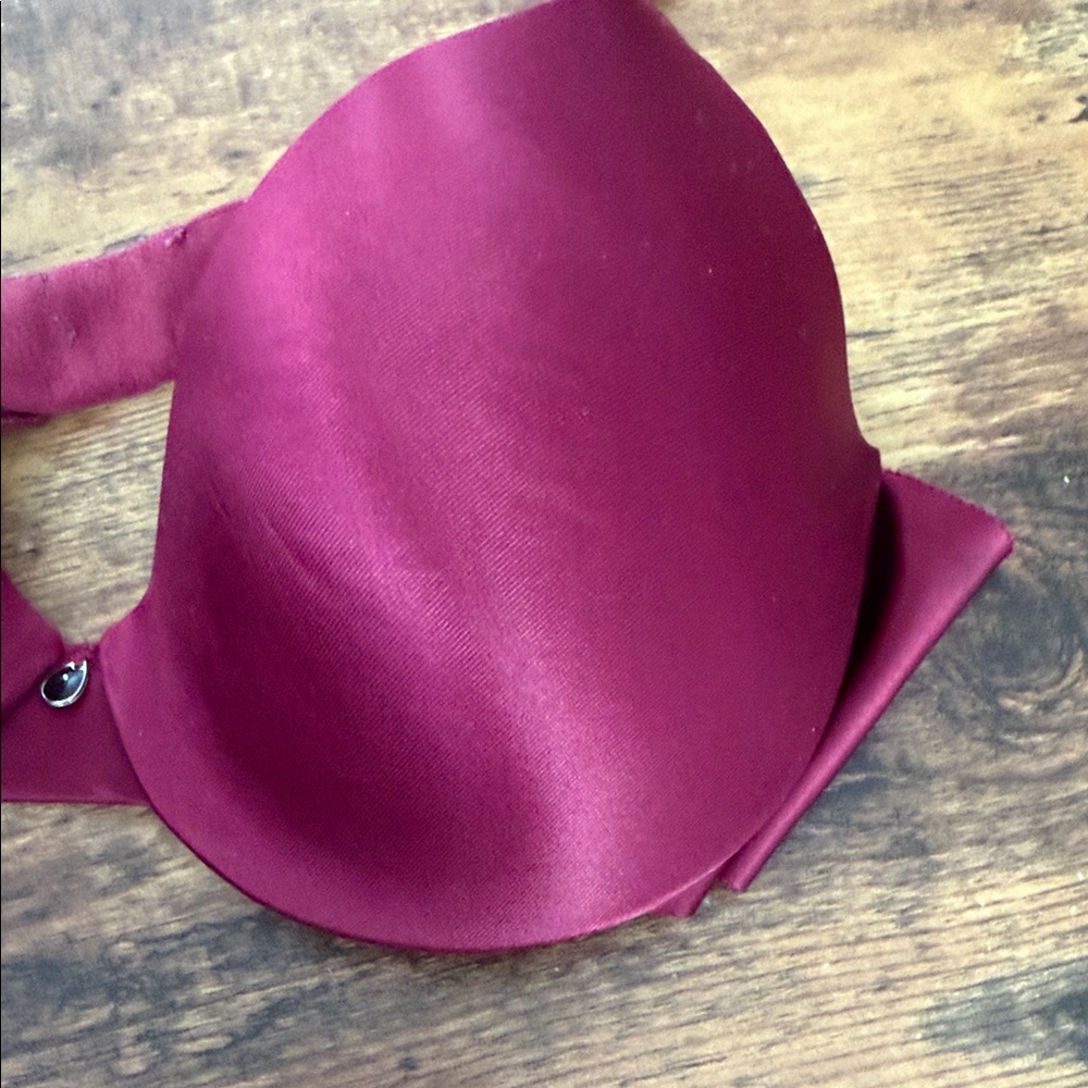 Maidenform Burgundy Satin Push-Up Bra - Picture 3 of 7